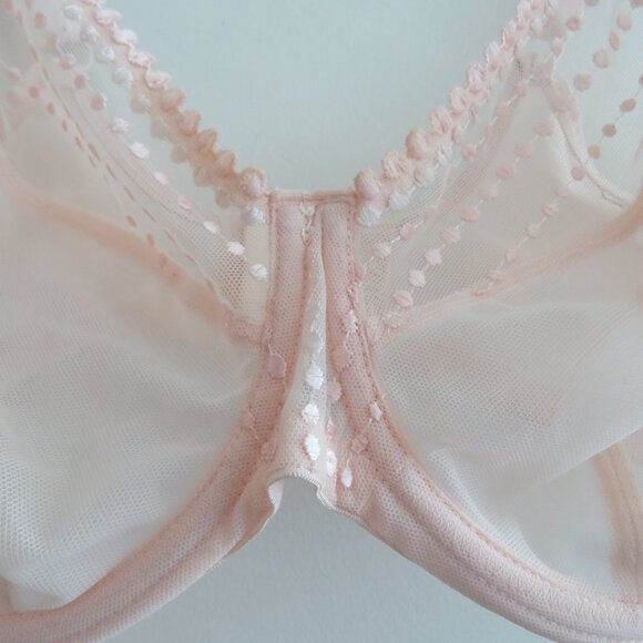 ELOMI Matilda Plunge Bra in Mesh Pearl Blush Feminine - Size 34L - Picture 4 of 14